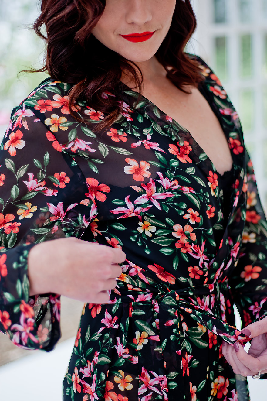 Sheer Floral Robe - Image 3