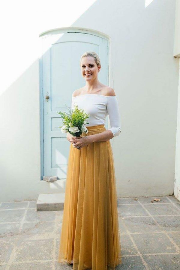 Mustard tulle skirt